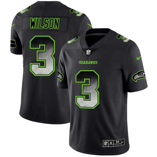 Men Seattle Seahawks #3 Wilson Nike Teams Black Smoke Fashion Limited NFL Jerseys->seattle seahawks->NFL Jersey